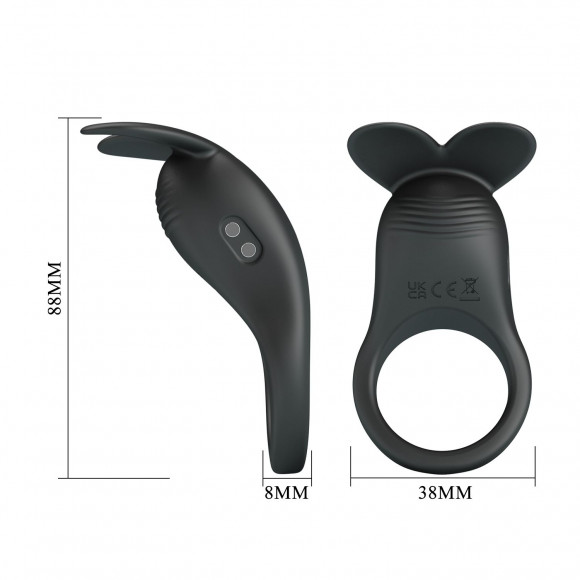 Черное перезаряжаемое виброкольцо Carlton