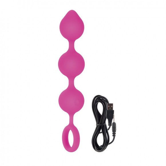 Розовая перезаряжаемая анальная виброцепочка L9 - 18,5 см. Розовая перезаряжаемая анальная виброцепочка L9 - 18,5 см.