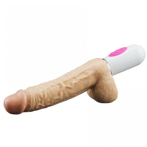 Телесный вибромассажёр с ротацией Swinging Penis - 24 см.