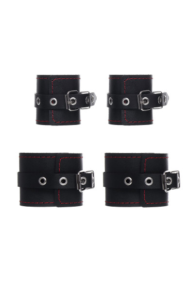 Черная распорка с 4 манжетами для рук и ног