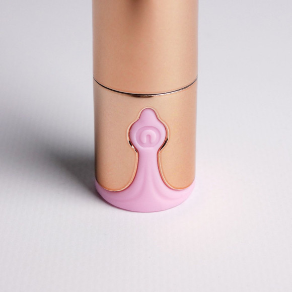 Золотистая перезаряжаемая вибропуля - 9,5 см. Золотистая перезаряжаемая вибропуля - 9,5 см.