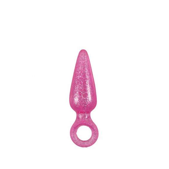 Средняя розовая анальная пробка Booty Pops с кольцом - 11,5 см.