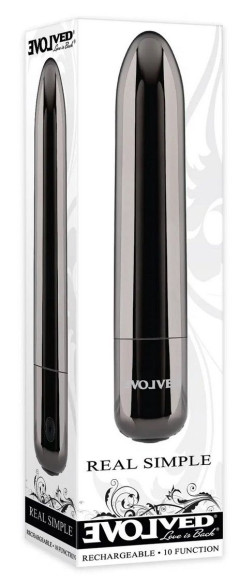 Черная вибропуля Real Simple - 10 см.
