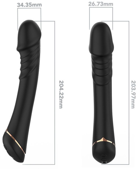 Черный вибратор для G-точки Hancock - 20,4 см