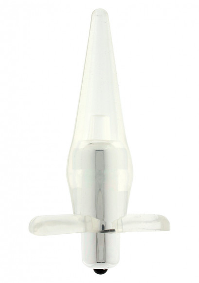 Прозрачная анальная пробка Power Buttplug с вибрацией - 12 см. Прозрачная анальная пробка Power Buttplug с вибрацией - 12 см.