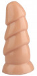 Телесная рельефная анальная втулка - 18,5 см.