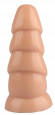 Телесная рельефная анальная втулка - 18,5 см.