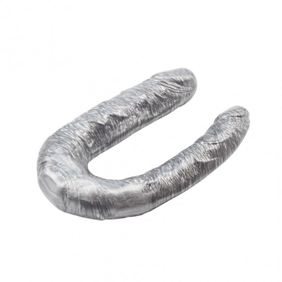 Серебристый двусторонний фаллоимитатор Dixie Normous - 34 см. Серебристый двусторонний фаллоимитатор Dixie Normous - 34 см.