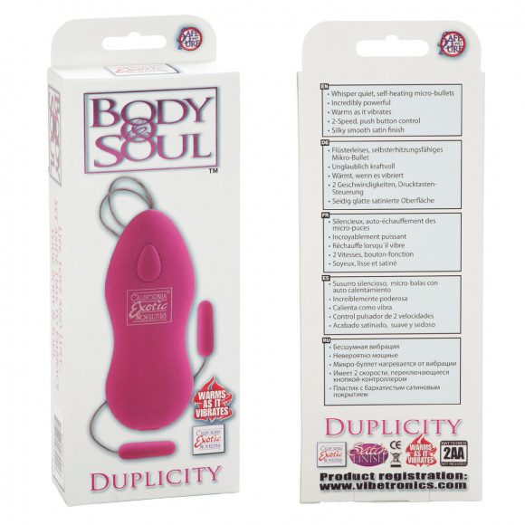 Розовые вибропули BODY&SOUL DUPLICITY PINK