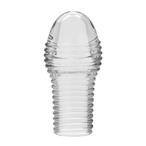 Прозрачная насадка на пенис с ребрышками Hoytt - 9 см.