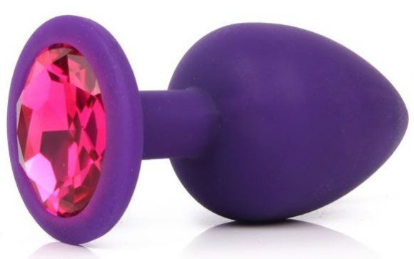 Фиолетовая анальная пробка с малиновым кристаллом - 9,5 см. Фиолетовая анальная пробка с малиновым кристаллом - 9,5 см.