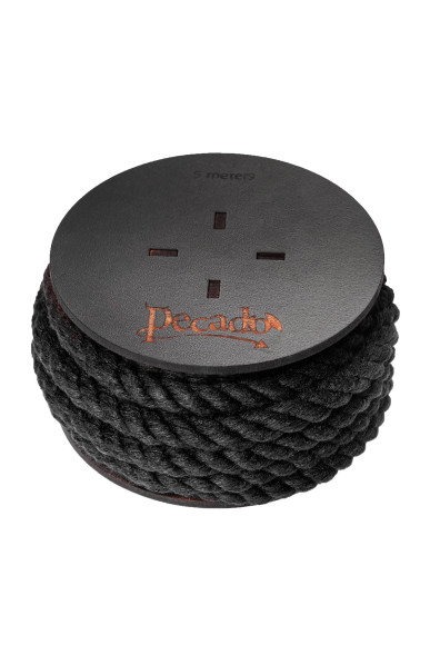 Черная веревка для шибари на катушке - 5 м.