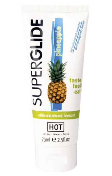 Гель-смазка на водной основе Superglide с ароматом ананаса - 75 мл. Гель-смазка на водной основе Superglide с ароматом ананаса - 75 мл.