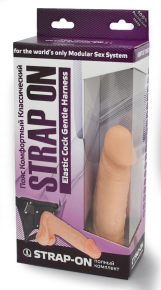 Реалистичный фаллоимитатор с мошонкой на трусиках Харнесс - 16,5 см. Реалистичный фаллоимитатор с мошонкой на трусиках Харнесс - 16,5 см.