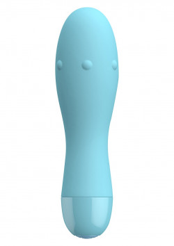 Нежно-голубой вибратор DONNA - 12 см. Нежно-голубой вибратор DONNA - 12 см.