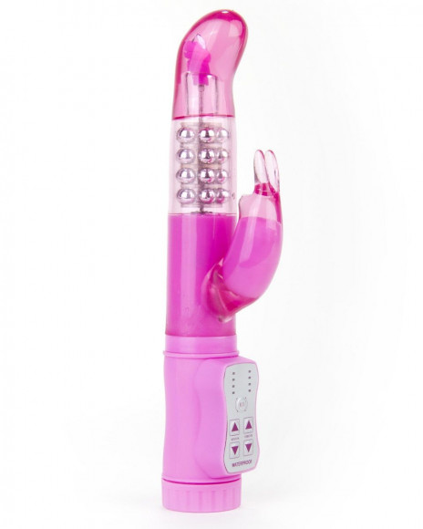 Розовый перезаряжаемый вибратор Rabbit с клиторальным отростком - 22 см. Розовый перезаряжаемый вибратор Rabbit с клиторальным отростком - 22 см.