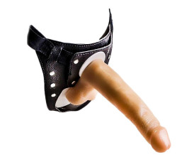 Фаллоимитатор телесного цвета на трусиках с плугом - 16,5 см. Фаллоимитатор телесного цвета на трусиках с плугом - 16,5 см.