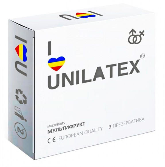 Разноцветные ароматизированные презервативы Unilatex Multifruits - 3 шт. Разноцветные ароматизированные презервативы Unilatex Multifruits - 3 шт.