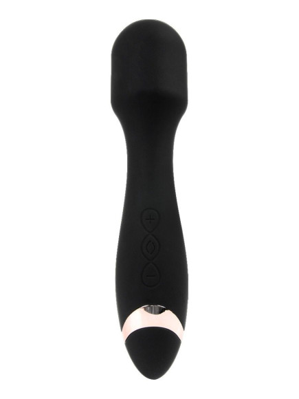 Черный силиконовый wand-вибратор - 18,5 см.