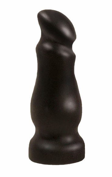 Чёрный массажёр простаты с приплюснутой головкой - 13 см. Чёрный массажёр простаты с приплюснутой головкой - 13 см.