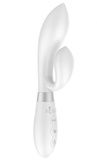 Белый вибратор-кролик Indeep Juna - 21,5 см. Белый вибратор-кролик Indeep Juna - 21,5 см.