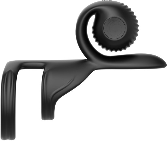 Черная насадка на пенис SVibe Jovi с пультом ДУ