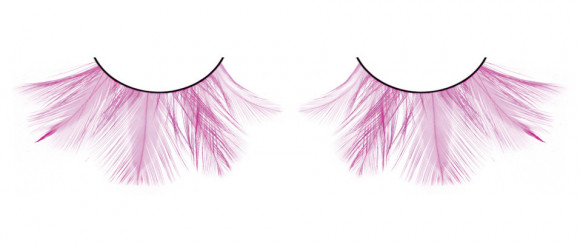 Розовые ресницы-перья
