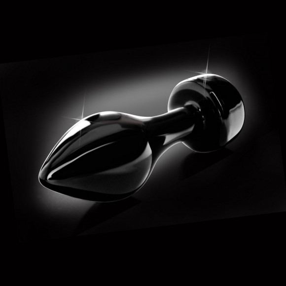 Черная анальная пробка из стекла Icicles No. 44 - 8,5 см.