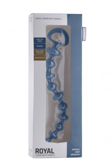 Синяя анальная цепочка Royal Chain - 26 см.