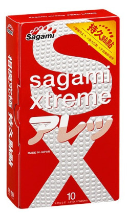 Утолщенные презервативы Sagami Xtreme Feel Long с точками - 10 шт. Утолщенные презервативы Sagami Xtreme Feel Long с точками - 10 шт.