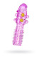 Гелевая фиолетовая насадка с шариками и шипами - 14 см.