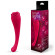 Малиновый двусторонний вибростимулятор с подвижным язычком - 19 см.