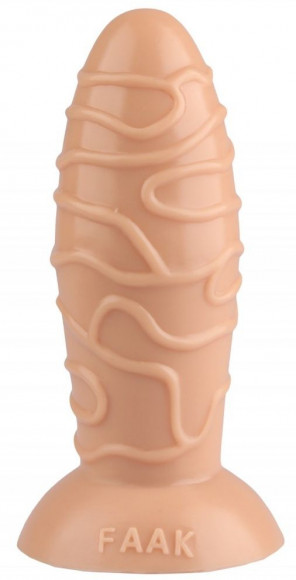 Телесная анальная втулка с венками - 17,5 см. Телесная анальная втулка с венками - 17,5 см.