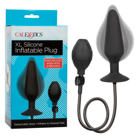 Черная расширяющаяся анальная пробка XL Silicone Inflatable Plug - 16 см. Черная расширяющаяся анальная пробка XL Silicone Inflatable Plug - 16 см.