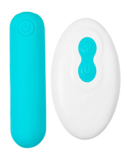 Голубая вибропуля Tnim с пультом ДУ Голубая вибропуля Tnim с пультом ДУ