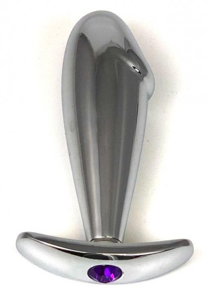 Серебристая пробка-фаллос с фиолетовым кристаллом – 9,5 см. Серебристая пробка-фаллос с фиолетовым кристаллом – 9,5 см.