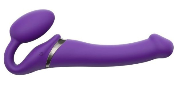 Фиолетовый безремневой вибрострапон Silicone Bendable Strap-On - size M Фиолетовый безремневой вибрострапон Silicone Bendable Strap-On - size M