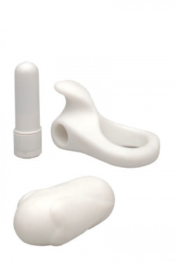 Белая вибропуля True Love с двумя насадками Белая вибропуля True Love с двумя насадками