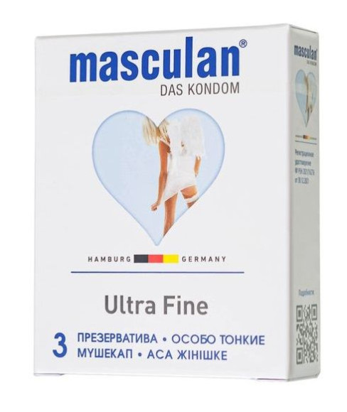 Особо тонкие презервативы Masculan Ultra Fine - 3 шт. Особо тонкие презервативы Masculan Ultra Fine - 3 шт.
