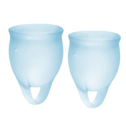 Набор голубых менструальных чаш Feel confident Menstrual Cup Набор голубых менструальных чаш Feel confident Menstrual Cup