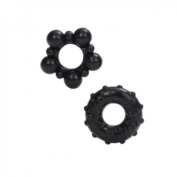 Набор из двух черных эрекционных колец MUSCLE RING