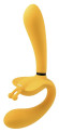 Желтый безремневой вибрострапон The Monarch - 23 см. Желтый безремневой вибрострапон The Monarch - 23 см.
