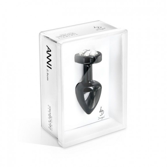Чёрный анальный плаг Anni R Clover Black T1 с кристаллом в виде цветка - 6 см.