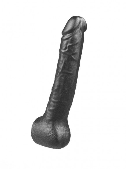 Чёрная фаллическая насадка BLACK BENT 3 - 22 см.