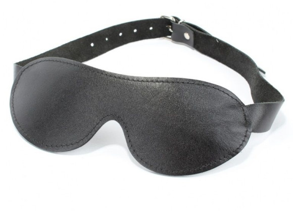 Черная кожаная маска на глаза на ремнях Черная кожаная маска на глаза на ремнях