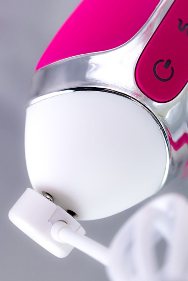 Розовый вибратор с клиторальным стимулятором Balle - 23 см.