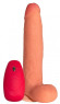 Телесный реалистичный вибратор №74 с проводным пультом - 22,5 см.