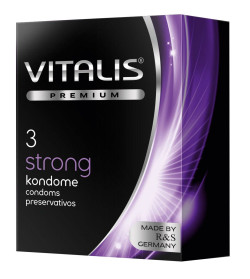 Презервативы с утолщенной стенкой VITALIS PREMIUM strong - 3 шт. Презервативы с утолщенной стенкой VITALIS PREMIUM strong - 3 шт.