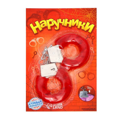 Красные плюшевые наручники с ключиками Красные плюшевые наручники с ключиками