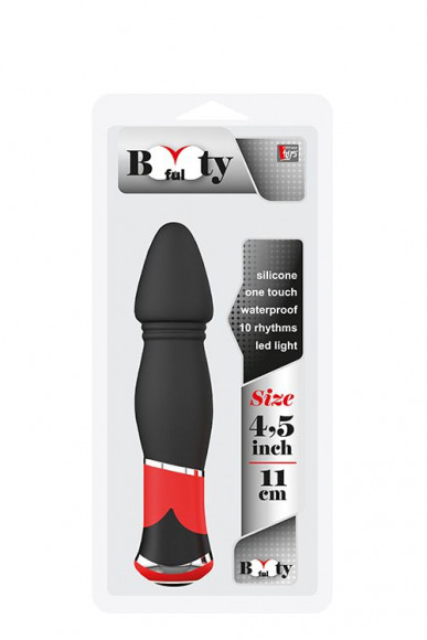 Чёрный анальный стимулятор с вибрацией BOOTYFUL CONED VIBE BLACK